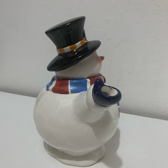 Vintage SNOWMAN Royal Seasons Teapot Red&Blue Scarf Hand Painted Collectible - Picture 14 of 16